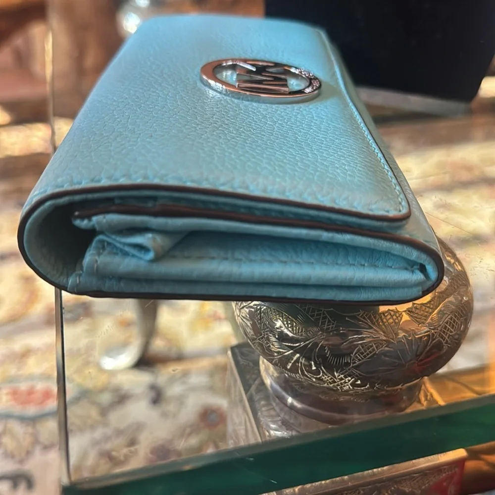 Michael Kors Turquoise Leather Wallet - Picture 7 of 8